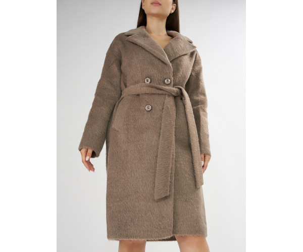 Пальто зимняя женская коричневого цвета 42114K