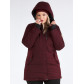 Женская зимняя парка большого размера бордового цвета 19491Bo