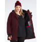 Женская зимняя парка большого размера бордового цвета 19491Bo