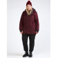 Женская зимняя парка большого размера бордового цвета 19491Bo