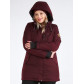 Женская зимняя парка большого размера бордового цвета 19491Bo