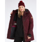 Женская зимняя парка большого размера бордового цвета 19491Bo