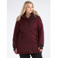 Женская зимняя парка большого размера бордового цвета 19491Bo