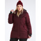Женская зимняя парка большого размера бордового цвета 19491Bo