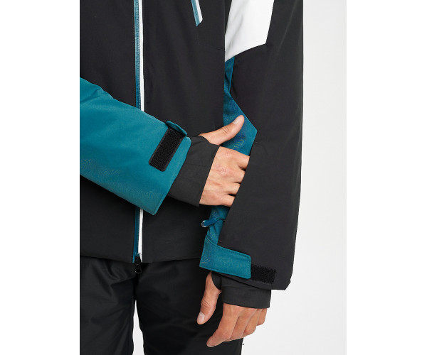 Горнолыжный костюм мужской темно-зеленого цвета 077019TZ