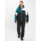 Горнолыжный костюм мужской темно-зеленого цвета 077019TZ