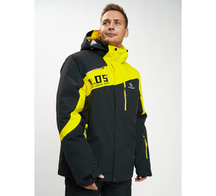 Горнолыжная куртка мужская большого размера желтого цвета 77029J