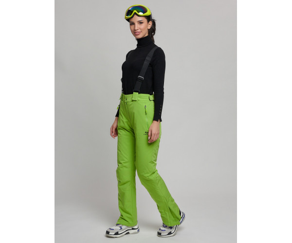 Горнолыжный костюм женский зеленого цвета 77038Z