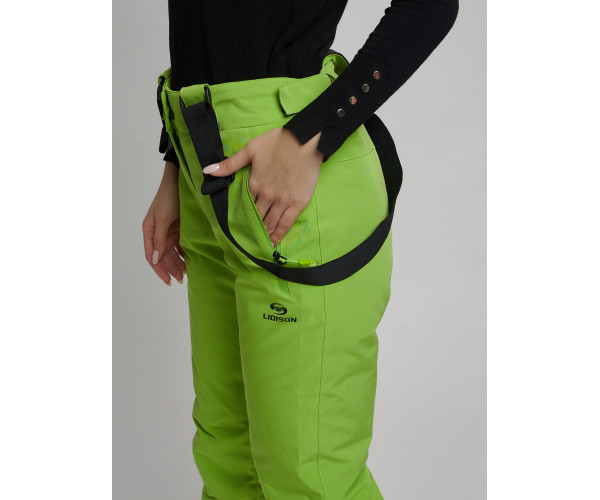 Горнолыжный костюм женский зеленого цвета 77038Z