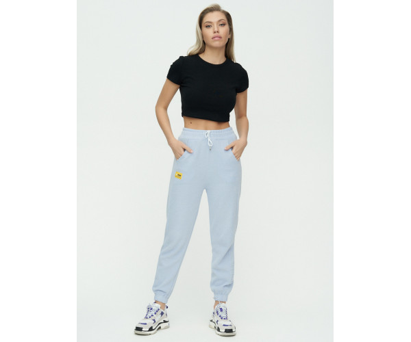 Штаны джоггеры женские голубого цвета 1302Gl