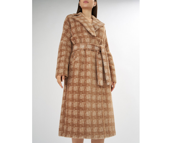 Пальто демисезонное бежевого цвета 4002B