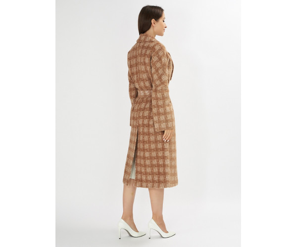 Пальто демисезонное бежевого цвета 4002B