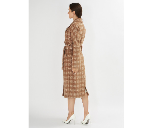 Пальто демисезонное бежевого цвета 4002B