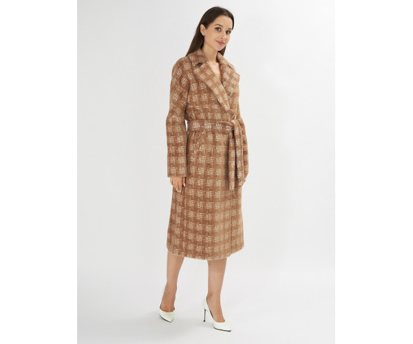 Пальто демисезонное бежевого цвета 4002B