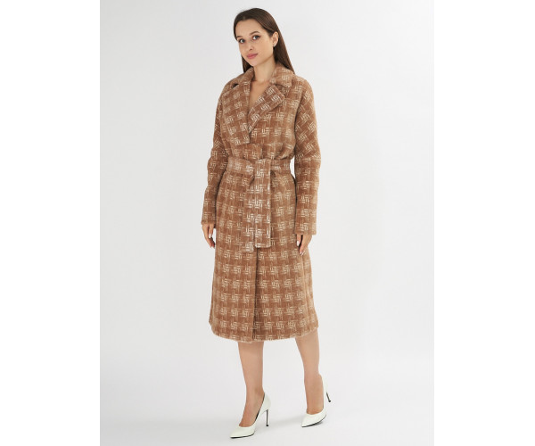 Пальто демисезонное бежевого цвета 4002B