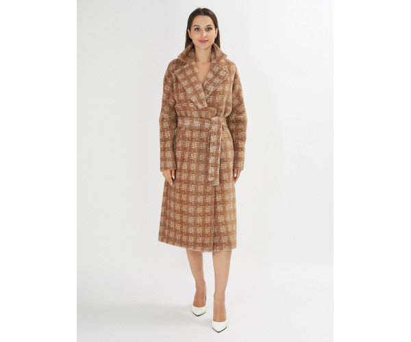 Пальто демисезонное бежевого цвета 4002B