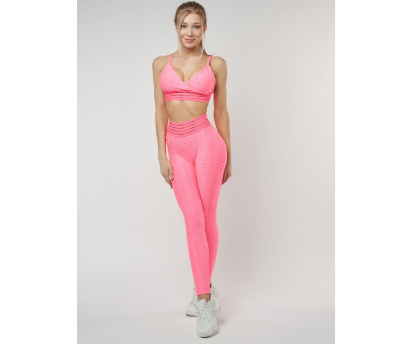 Костюм для фитнеса розового цвета 22094R