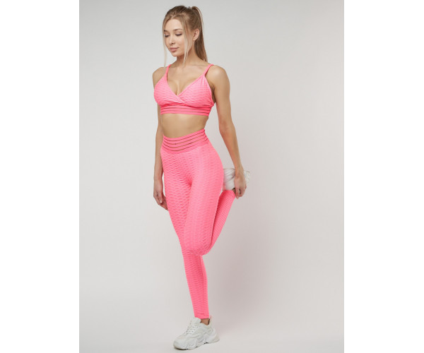 Костюм для фитнеса розового цвета 22094R