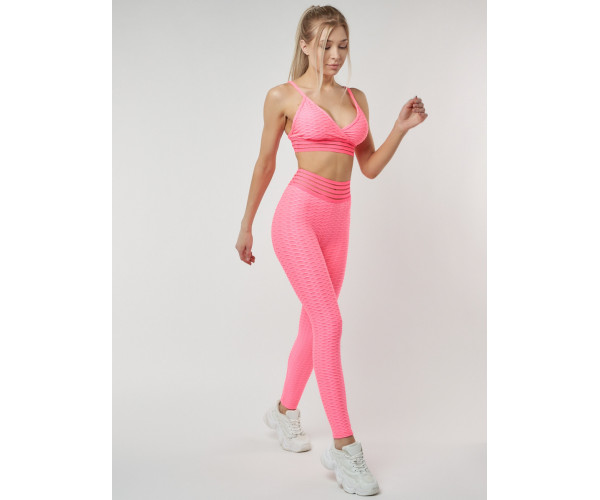 Костюм для фитнеса розового цвета 22094R