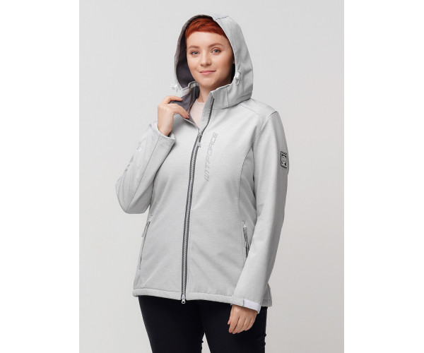 Ветровка  bigsize светло-серого цвета 2031-1SS