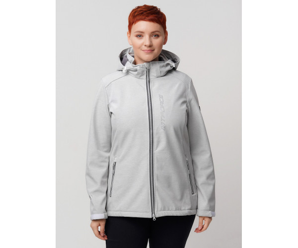 Ветровка  bigsize светло-серого цвета 2031-1SS