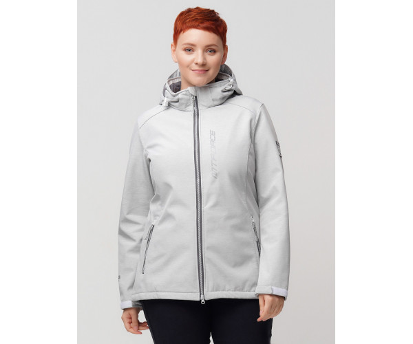 Ветровка  bigsize светло-серого цвета 2031-1SS