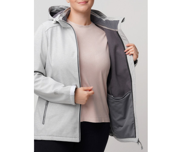 Ветровка  bigsize светло-серого цвета 2031-1SS