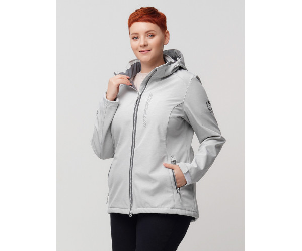 Ветровка  bigsize светло-серого цвета 2031-1SS