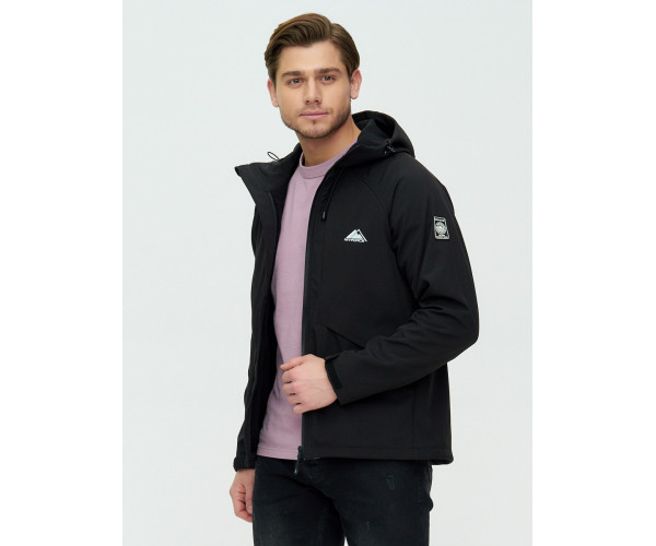 Ветровка мужская  черного цвета 2105Ch