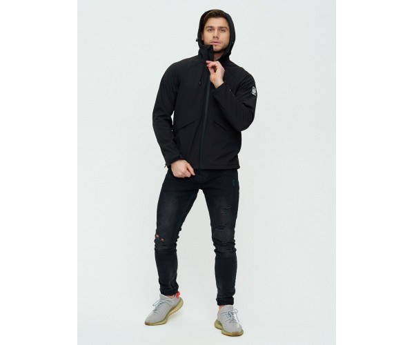 Ветровка мужская  черного цвета 2105Ch