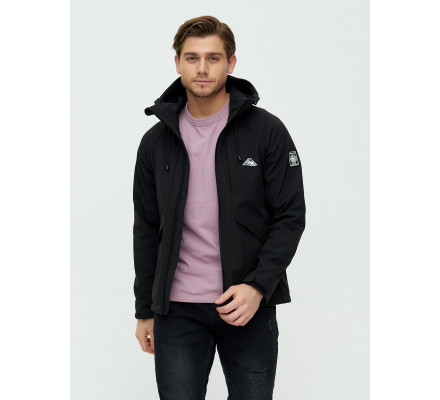 Ветровка мужская  черного цвета 2105Ch