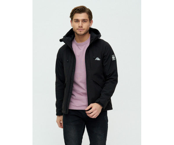 Ветровка мужская  черного цвета 2105Ch