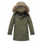 Подростковая для девочки зимняя парка цвета хаки 9042Kh