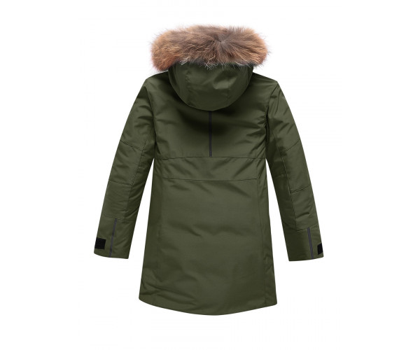 Подростковая для девочки зимняя парка цвета хаки 9042Kh