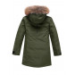Подростковая для девочки зимняя парка цвета хаки 9042Kh