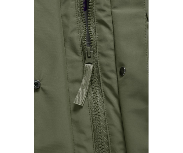 Подростковая для девочки зимняя парка цвета хаки 9042Kh