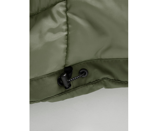 Подростковая для девочки зимняя парка цвета хаки 9042Kh