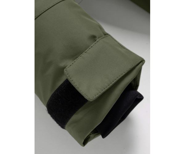 Подростковая для девочки зимняя парка цвета хаки 9042Kh