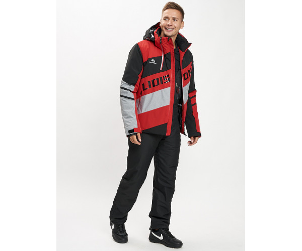 Горнолыжный костюм мужской красного цвета 077022Kr