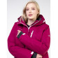 Женская зимняя горнолыжная куртка большого размера малинового цвета 11982M