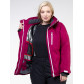 Женская зимняя горнолыжная куртка большого размера малинового цвета 11982M