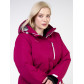 Женская зимняя горнолыжная куртка большого размера малинового цвета 11982M