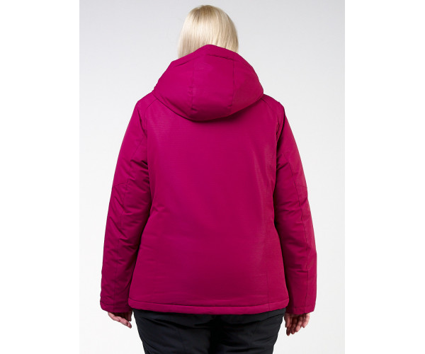 Женская зимняя горнолыжная куртка большого размера малинового цвета 11982M