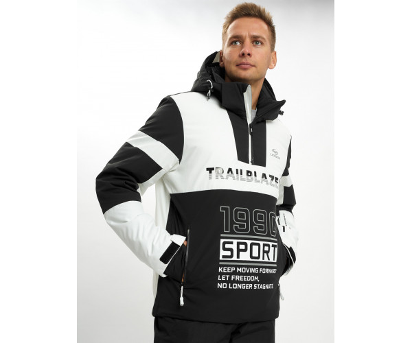 Горнолыжный костюм анорак мужской белого цвета 077024Bl