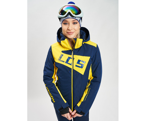 Горнолыжная куртка женская темно-синего цвета 77030TS