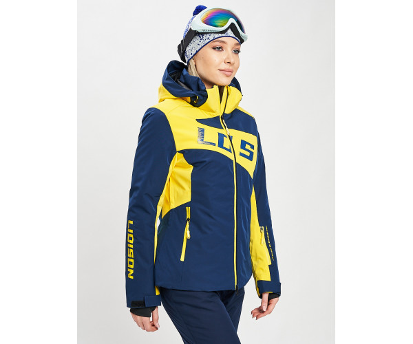 Горнолыжная куртка женская темно-синего цвета 77030TS