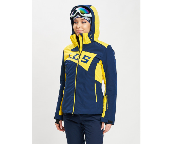 Горнолыжная куртка женская темно-синего цвета 77030TS