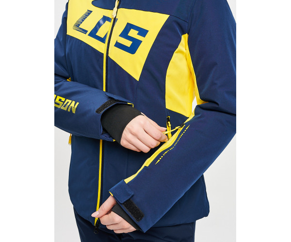 Горнолыжная куртка женская темно-синего цвета 77030TS