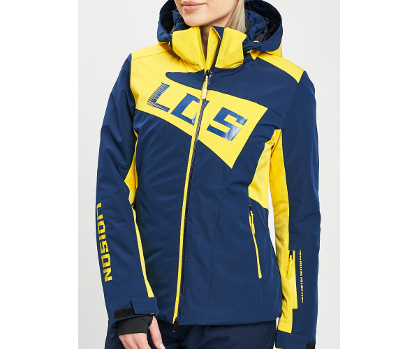 Горнолыжная куртка женская темно-синего цвета 77030TS