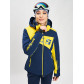 Горнолыжная куртка женская темно-синего цвета 77030TS